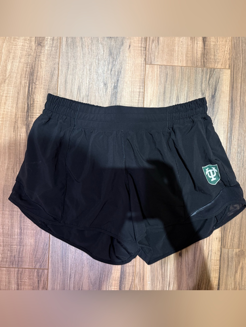 Tulane lululemon athletica Black Elastic-Waist Athletic Shorts with Logo Tag
